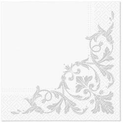 PAW papírszalvéta 33x33 cm 3 rétegű 20 lap/csomag Motif - ezüst