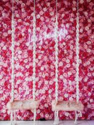 LUX&BOX Virágfal, Rózsafal, Fotófal 150×200 Cm Pink-fehér-mályva-magenta