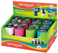 Keyroad Hegyező 2 lyukú tartályos 12 db/display Keyroad Sand Clock vegyes színek (38408)
