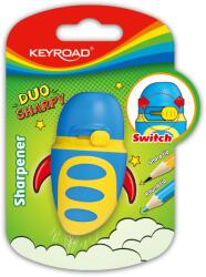 Keyroad Hegyező 1 lyukú tartályos, fedeles, multifunkciós Keyroad Duo Sharpy vegyes színek (38398) - upgrade-pc