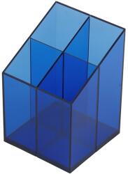 Bluering Írószertartó 4 rekeszes négyszögletű műanyag, Bluering® transzparens kék (19207)