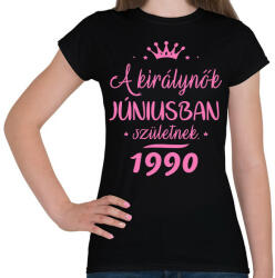 printfashion A királynők júniusban születnek - Női póló - Fekete (2563115)