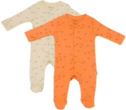 BabyJem Set 2 salopete lungi printed, babycosy, 50% modal+50% bumbac, stone/apricot (marime: 6-9 luni)