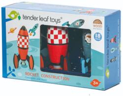 Tender Leaf Joc de construit, Tender Leaf Toys, Racheta din lemn, 18 piese