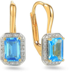 Heratis Forever Topáz fülbevaló 1, 36 ct Skye gyémántokkal, sárga arany IZBR895YN