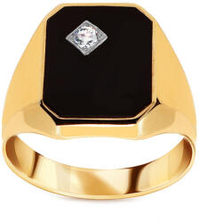 Heratis Forever Arany pecsétgyűrű ónix kővel és cirkóniával IZ24717