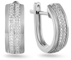  Kétsoros gyémánttal díszített fülbevaló, fehér arany IZBR944AN