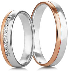 Heratis Forever Jegygyűrűk kombinált aranyból strasszokkal, szélessége 4 mm STOB420