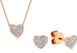  Rózsaarany gyémánt szett 0.130 ct szív IZBR530RS