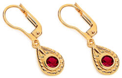 Heratis Forever Arany függő fülbevaló piros cirkóniával Csepp IZ22963