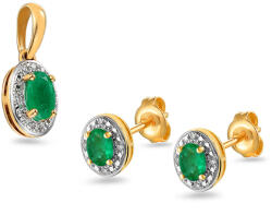 Smaragd szett 0, 62 ct Kayia, sárga arany, 14K IZBR091SS
