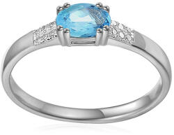 Heratis Forever Fehérarany gyűrű kék topázzal és gyémántokkal 0, 040 ct IZBR1131A