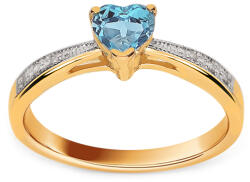 Heratis Forever 0, 30 ct topáz szívgyűrű gyémántokkal, 14K BSBR025