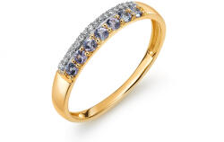 Arany briliáns gyűrű tanzanitokkal 0, 040 ct KU1402TZ