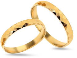 Heratis Forever Modern arany esküvői gyűrűk mintagravírozással, szélessége 3 mm SKOS006