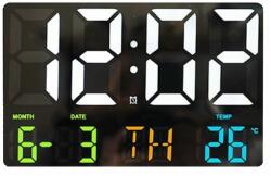 Sumker Digitális falióra asztali ébresztőóra naptár hőmérő fehér és multicolor GH0717L