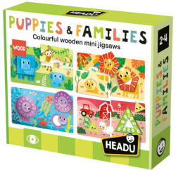 Headu Állatok és kicsinyeik fa mini puzzle (MU54358)