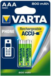 VARTA T398 Recharge Accu Phone mikro (AAA), 800mAh tölthetõ elem, akkumulátor, 2db (58398101402)