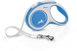 flexi New Comfort lesa automata cu banda pentru caini, albastru cu alb, marimea S, 5 m