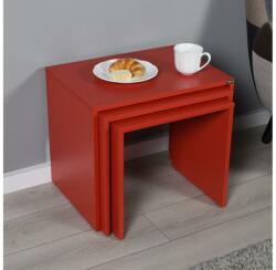 Adore Furniture SET 3x măsuță de cafea, roșu (AD0131)