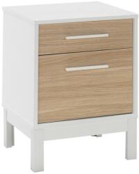 Adore Furniture Noptieră 60x45 cm alb/maro (AD0025)