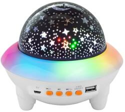  Galaxy Star fényprojektor, éjszakai fény gyerekeknek, dekoratív hangulatvilágítás hangszóróval és távirányítóval, USB, fehér (boaz93)