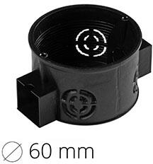 Avide Kör alakú szerelvénydoboz, sorolható (60 mm) fekete (FMAB)