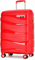 BONTOUR "Flow" 4-kerekes bőrönd TSA számzárral, L méret (130643-Red)