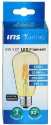 Iris Lighting Filament Bulb Longtip E27 ST64 6W/3000K/540lm aranyszínű LED fényforrás (ILFLST646W3000K) (ILFLST646W3000K)