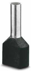 TRACON Érvéghüvely szigetelt iker 2x 1.5mm2 8mm fekete TRACON (E13IR)
