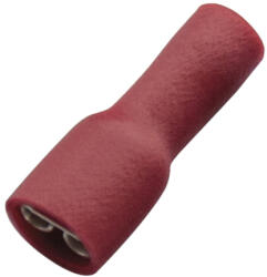 Haupa Csúszósaru 22mm hüvely teljesen szigetelt piros lapos 6, 3x0, 8 mm sárgaréz 0.5-1, 0mm2 Haupa (260414)