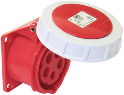 PCE Ipari dugalj beépíthető 32A 5P 400V(50+60Hz) piros egyenes IP67 műanyag 6h-pozíció csavaros PCE (3252-6)