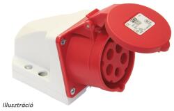 PCE Ipari dugalj falra szerelhető 3P+E 16A 400V(50+60Hz) piros IP44 műanyag 6h-pozíció csavaros PCE (114-6K)
