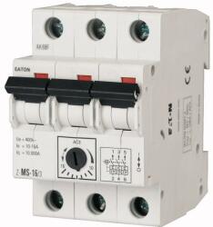 Eaton Motorvédő kapcsoló sorolható 3P 6.3-10A-hő 10kA tokozott mágneses csavaros Z-MS-10/3 EATON (M248411)