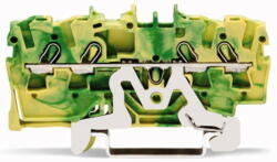 WAGO Földelő sorkapocs 1-szintes 0, 75-2, 5mm2 zöld/sárga TS35 rugószorításos WAGO (2002-1407)