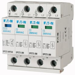 Eaton Túlfeszültség-levezető dugaszolható 3P+N/PE T2 TN-S TN-C-S TT IT TN 280V/AC SPCT2-280-3+NPE EATON (167620)