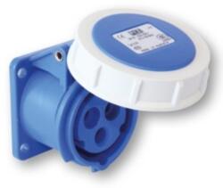 PCE Ipari dugalj beépíthető 16A 3P 230V(50+60Hz) kék egyenes IP67 műanyag 6h-pozíció csavaros PCE (3132-6)