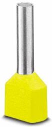 TRACON Érvéghüvely szigetelt iker 2x 6mm2 14mm sárga TRACON (E22I)