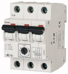 Eaton Motorvédő kapcsoló sorolható 3P 10-16A-hő 10kA tokozott mágneses csavaros Z-MS-16/3 EATON (M248412)
