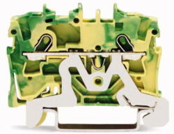 WAGO Földelő sorkapocs 1-szintes 0, 75-1, 5mm2 zöld/sárga TS35 rugószorításos WAGO (2001-1207)