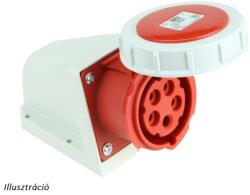 PCE Ipari dugalj falra szerelhető 3P+E 16A 400V(50+60Hz) piros IP67 műanyag 6h-pozíció csavaros PCE (PCEL1142-6)