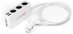 Technaxx TE11 4 USB portos, 3 foglalatos autós töltő (TX0263) fehér
