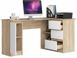 ARTOOL Sarok számítógépes asztal, laminált lap, 3 fiók, 4 polc, tölgy és (MCTART-166547-AK)