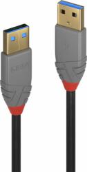Lindy USB-A apa - USB-A apa 2.0 Adat és töltő kábel - Fekete (3m) (36753)