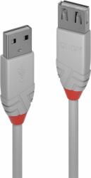 Lindy Anthra USB-A apa - USB-A anya 2.0 Adat és töltő kábel - Fehér (1m) (36712)