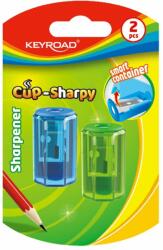 Keyroad Hegyező 1 lyukú tartályos 2 db/bliszter Keyroad Cup Sharpy vegyes (KR972057)
