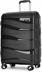 BONTOUR "Flow" 4-kerekes bőrönd TSA számzárral, L méret (130643-Black)