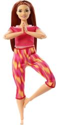 Mattel Barbie Made To Move: Păpușă Barbie flexibilă cu păr roșcat - yoga (GXF07)