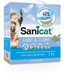 Sanicat Sanicat Light & Clump Nisip care formează bulgări pentru pisici - 6 l