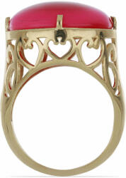 Arannyal Bevont Ezüst Gyűrű Rózsaszínű Ónixszal, Méret: 57-56 (Y50152/57)